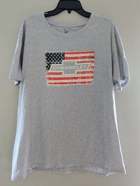 Staghorn River Mens Short Sleeve CHEVROLET T Shirt Gray Size XXL
